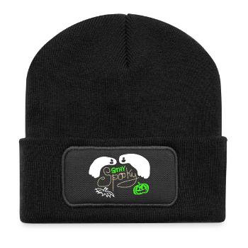 Restez effrayant - Beanie recyclé à patch - noir - Devant