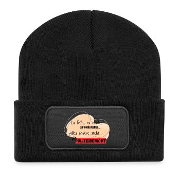 Police report funny - Recycled Patch Beanie - black - Front