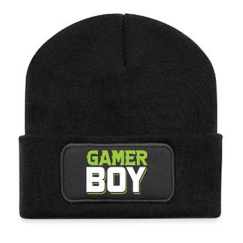 Garçon joueur - Beanie recyclé à patch - noir - Devant