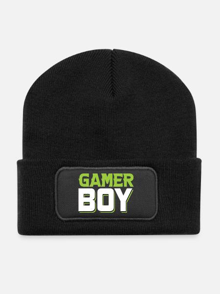 Garçon joueur - Beanie recyclé à patch - noir