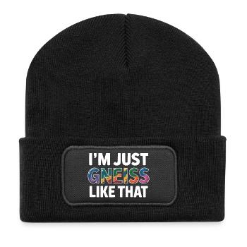 Rock Collecting Rockhound Rock Collector Geology - Recycled Patch Beanie - black - Front