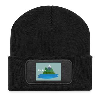 Randonnée Montagne Lac Paysage - Beanie recyclé à patch - noir - Devant