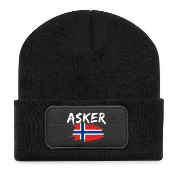 Asker, Norvège - Beanie recyclé à patch - noir - Devant