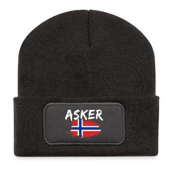 Asker, Norway - Recycled Patch Beanie - dark grey - Front