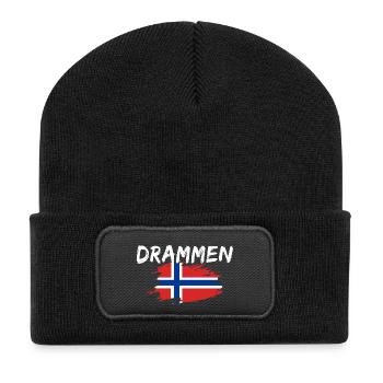 Drammen, Norvège - Beanie recyclé à patch - noir - Devant