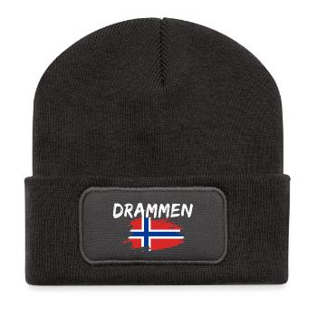 Drammen, Norvège - Beanie recyclé à patch - charbon - Devant