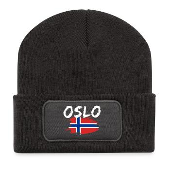 Oslo, Norway - Recycled Patch Beanie - dark grey - Front