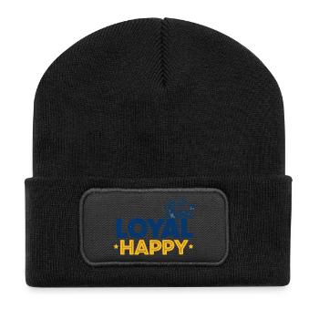Chien Loyal Heureux Typographie Animale - Beanie recyclé à patch - noir - Devant