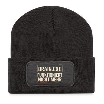 Brain.exe ne fonctionne plus – Nerd drôle - Beanie recyclé à patch - charbon - Devant