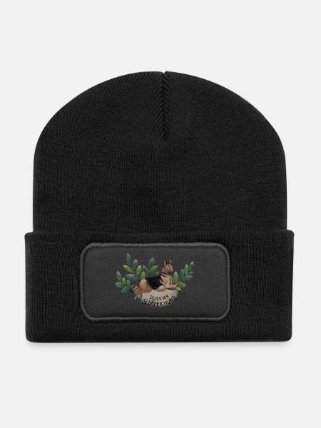 Deutscher Schäferhund Botanika - Recycelte Patch Beanie - Schwarz