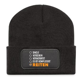 Horse Girl Riding Pony Fans Rider - Recycled Patch Beanie - dark grey - Front