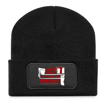 Most Likely to Shake the Presents Christmas Fun - Recycled Patch Beanie - black - Front