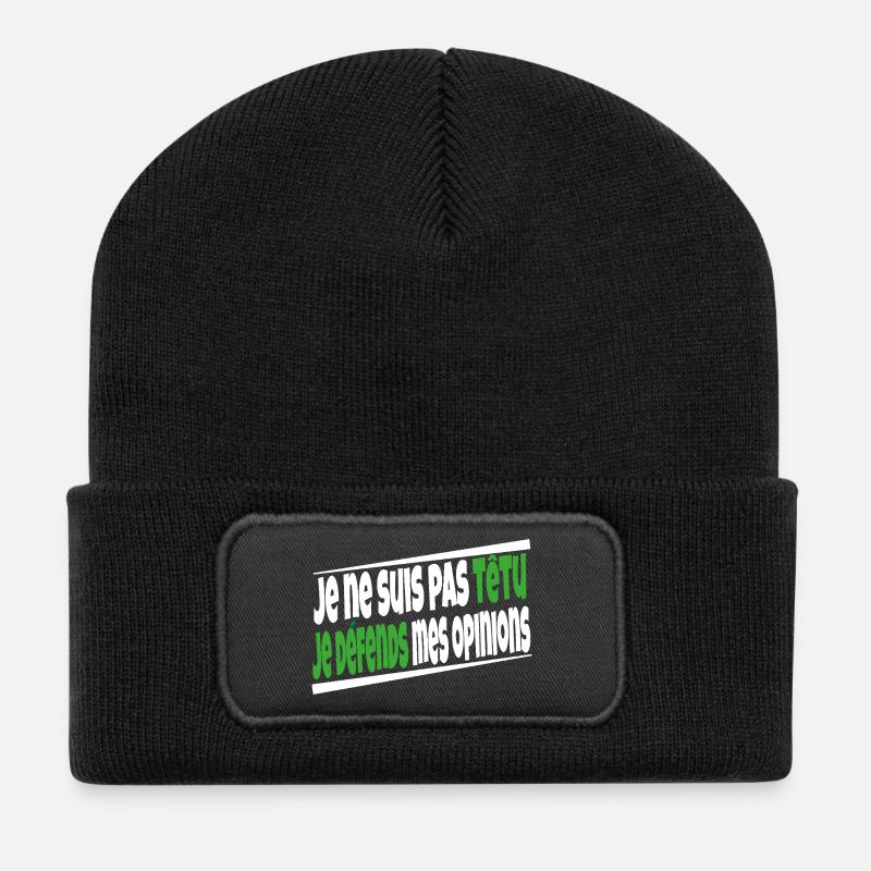 Je ne suis pas têtu - Beanie recyclé à patch - noir