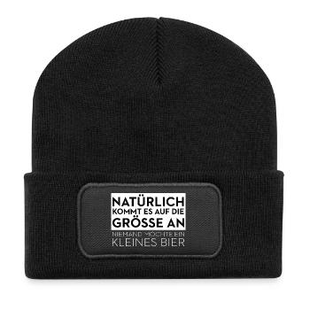 Of course, it depends on the size – beer saying - Recycled Patch Beanie - black - Front