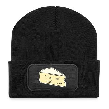 Humour fromage brie - Beanie recyclé à patch - noir - Devant