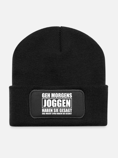 Heute kein Marathon Joggen Läufer lustiges Lauf - Recycelte Patch Beanie - Schwarz
