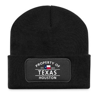 Property of Texas Houston Vintage Logo - Recycled Patch Beanie - black - Front