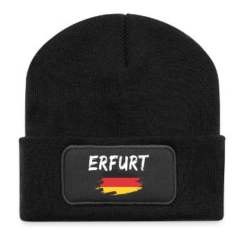 Erfurt Allemagne Drapeau - Beanie recyclé à patch - noir - Devant