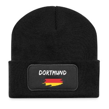 Dortmund Germany Flag - Recycled Patch Beanie - black - Front