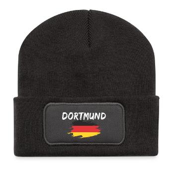 Dortmund Allemagne Drapeau - Beanie recyclé à patch - charbon - Devant