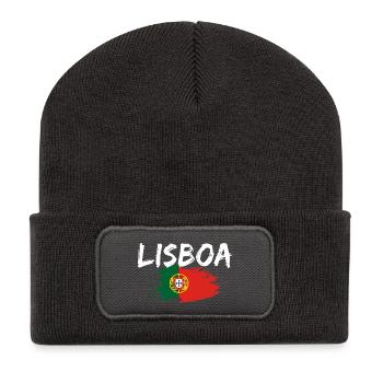 Lisboa Portugal Lissabon - Recycelte Patch Beanie - Dunkelgrau - Vorne