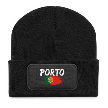 Drapeau de Porto Portugal - Beanie recyclé à patch - noir - Devant