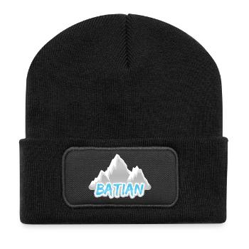 Batian - Recycelte Patch Beanie - Schwarz - Vorne