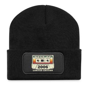 Vintage 2006 Vintage Born Retro Birthday - Recycled Patch Beanie - black - Front