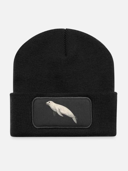 Geometric Seal - Recycled Patch Beanie - black