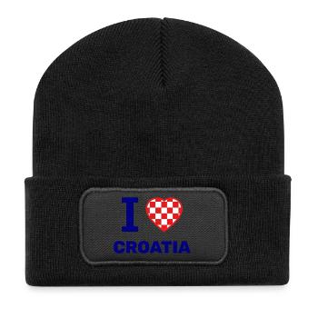 I love croatia - Recycled Patch Beanie - black - Front