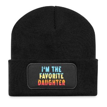 Familienfavoriten Geschenke & mehr Ich bin der Lieblings-Dau - Recycelte Patch Beanie - Schwarz - Vorne
