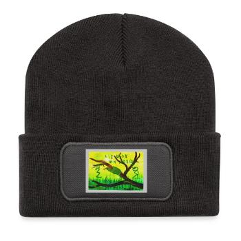 A5_Yig_Portrait - Recycled Patch Beanie - dark grey - Front