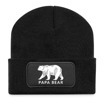 Papa Bear - Recycled Patch Beanie - black - Front