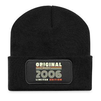2006 Vintage Rétro Cadeau d’anniversaire - Beanie recyclé à patch - noir - Devant