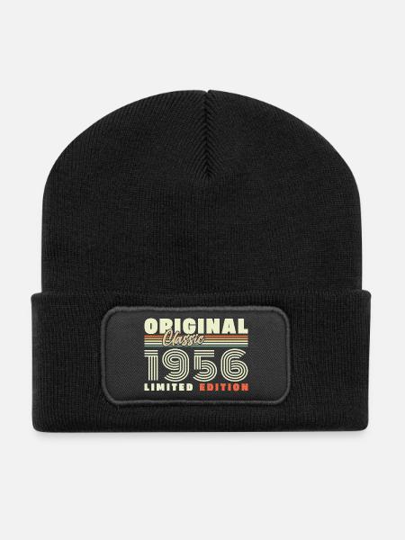 1956 Vintage Rétro Cadeau D'anniversaire - Beanie recyclé à patch - noir