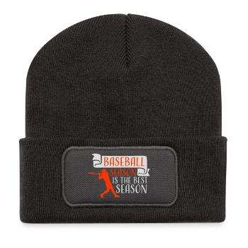 La saison de baseball est la meilleure saison des sports de fans - Beanie recyclé à patch - charbon - Devant