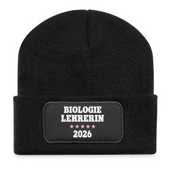 Professeur de biologie 2026 Profession Professeur de biologie - Beanie recyclé à patch - noir - Devant