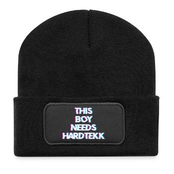 Hardtekk Tekk - Beanie recyclé à patch - noir - Devant