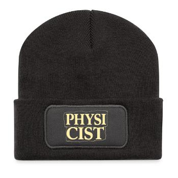 Physicist Vintage Label Design - Recycled Patch Beanie - dark grey - Front