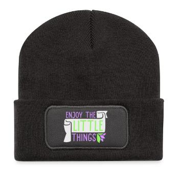 Enjoy The Little Things Gratitude Mindfulness - Recycled Patch Beanie - dark grey - Front