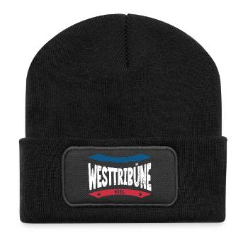 Kiel Stadium West Stand Hoodie, Shirt, Bag - Recycled Patch Beanie - black - Front