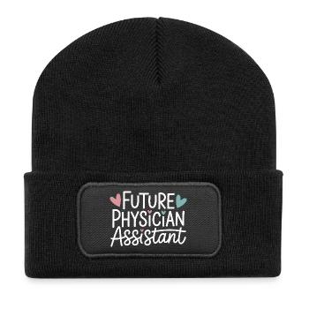 Futur assistant médical - Beanie recyclé à patch - noir - Devant