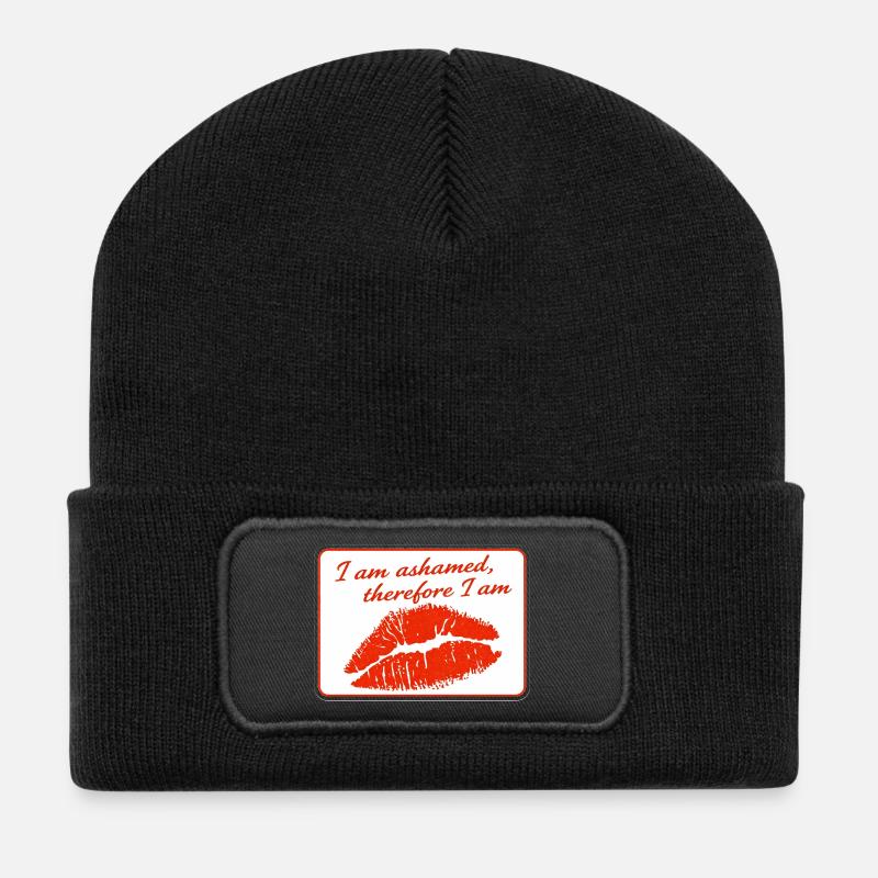 Ich schäme mich, also bin ich es - Recycelte Patch Beanie - Schwarz