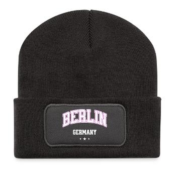 Berlin Pink Varsity Germany - Recycled Patch Beanie - dark grey - Front