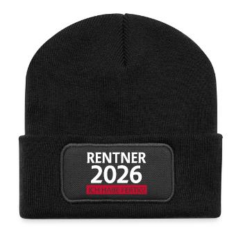 Pensioner 2026 Retirement Funny - Recycled Patch Beanie - black - Front