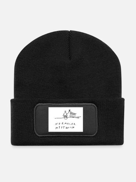 normaler_Mittwoch - Beanie recyclé à patch - noir