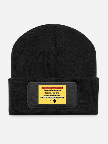 Achtung_Baustelle_PNG - Recycled Patch Beanie - black