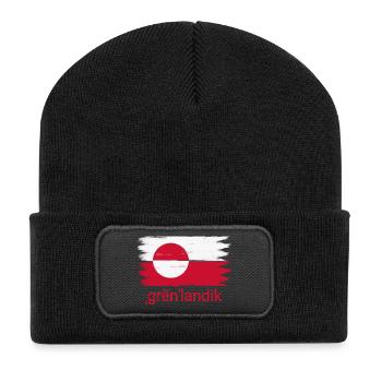 Drapeau de Grønlandik - Beanie recyclé à patch - noir - Devant