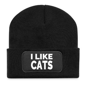 félin - Beanie recyclé à patch - noir - Devant