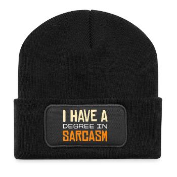 Sarcasme : design de t-shirt de remise des diplômes - Beanie recyclé à patch - noir - Devant